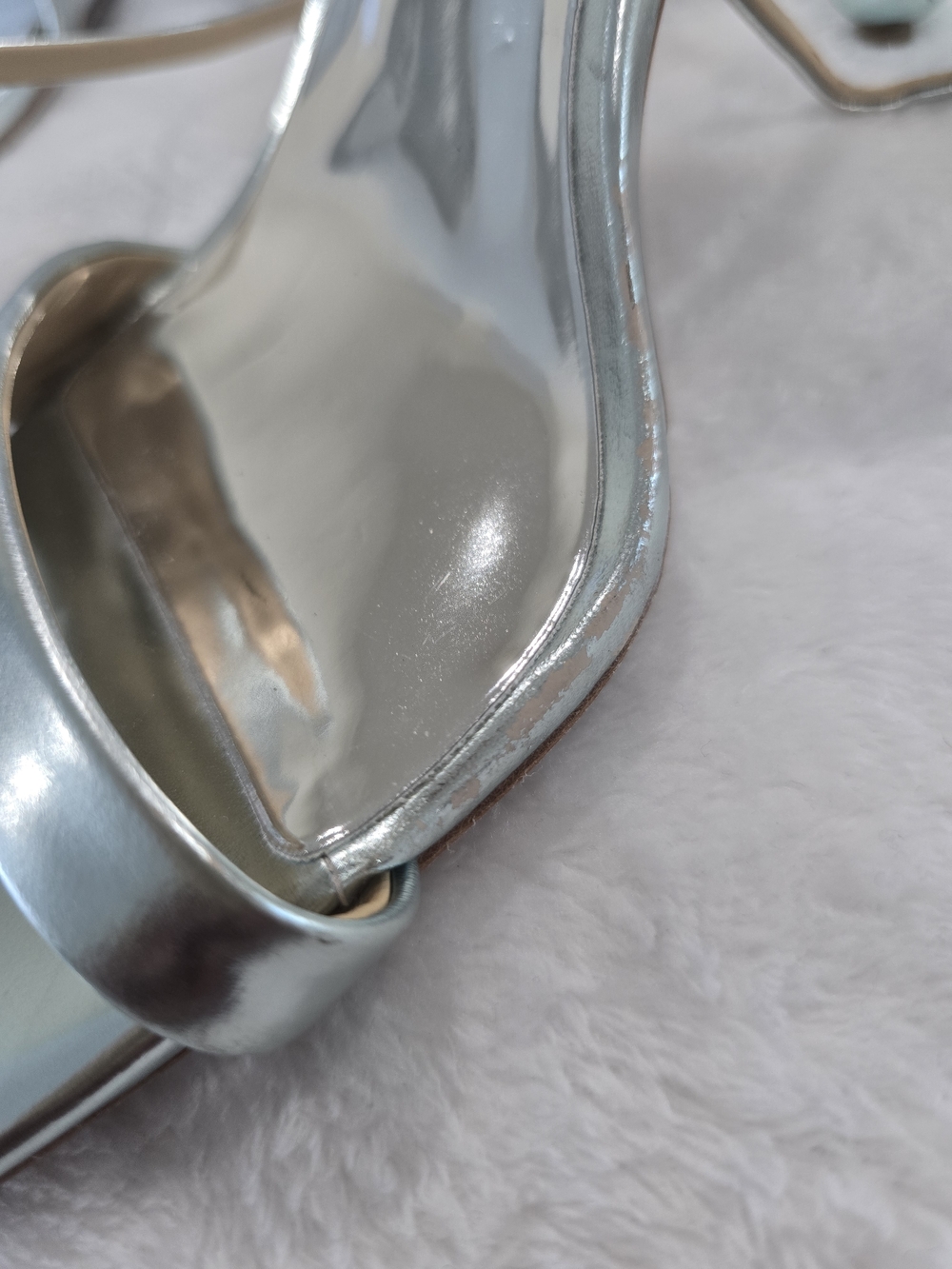 Badgley Mischka Silver Strappy Square-Toe Sandals Size 8 - Picture 9 of 12